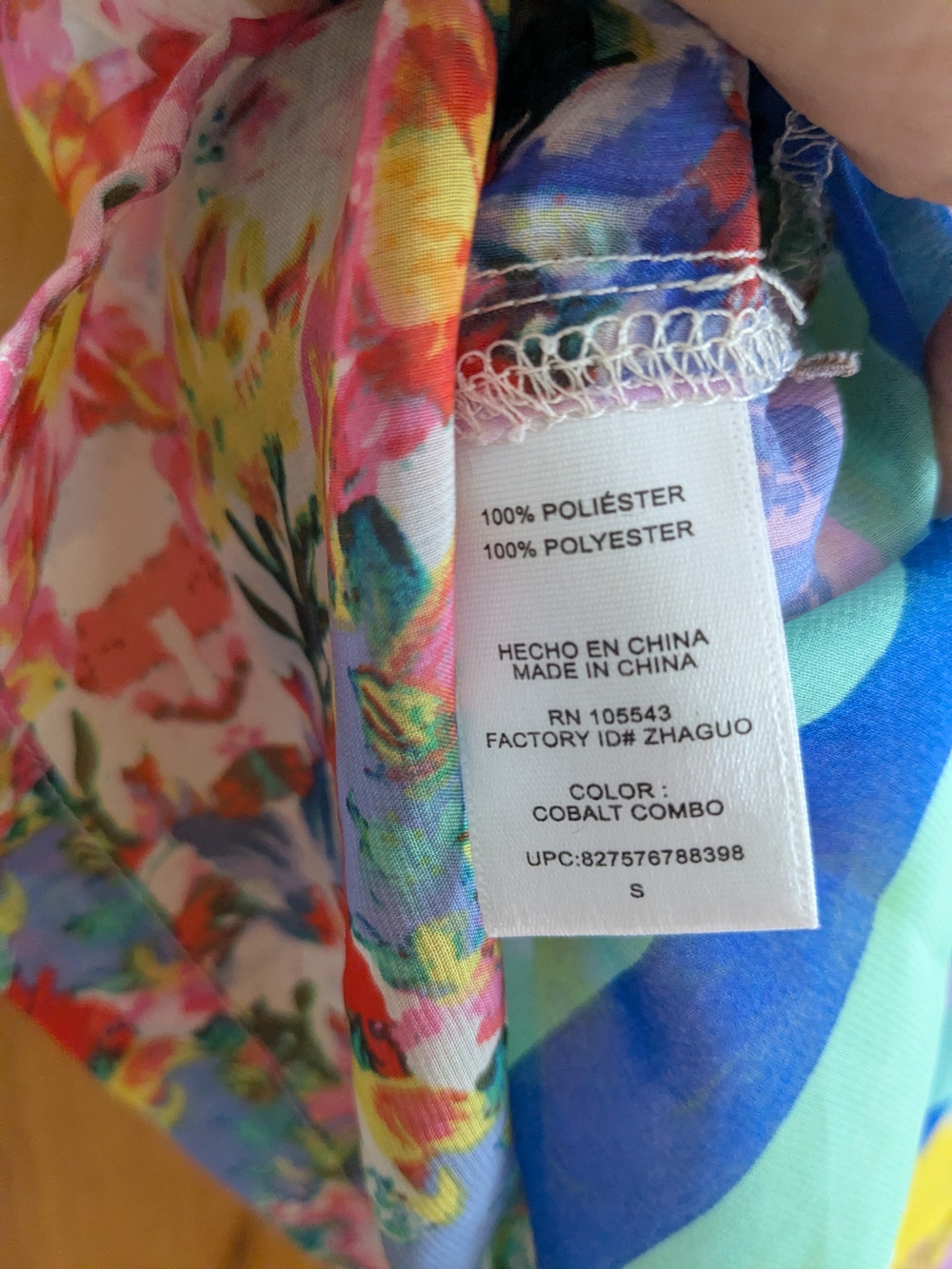 Daisy Fuentes Sheer Multicolor Floral Front/Striped Back Sleeveless Top - Picture 6 of 8